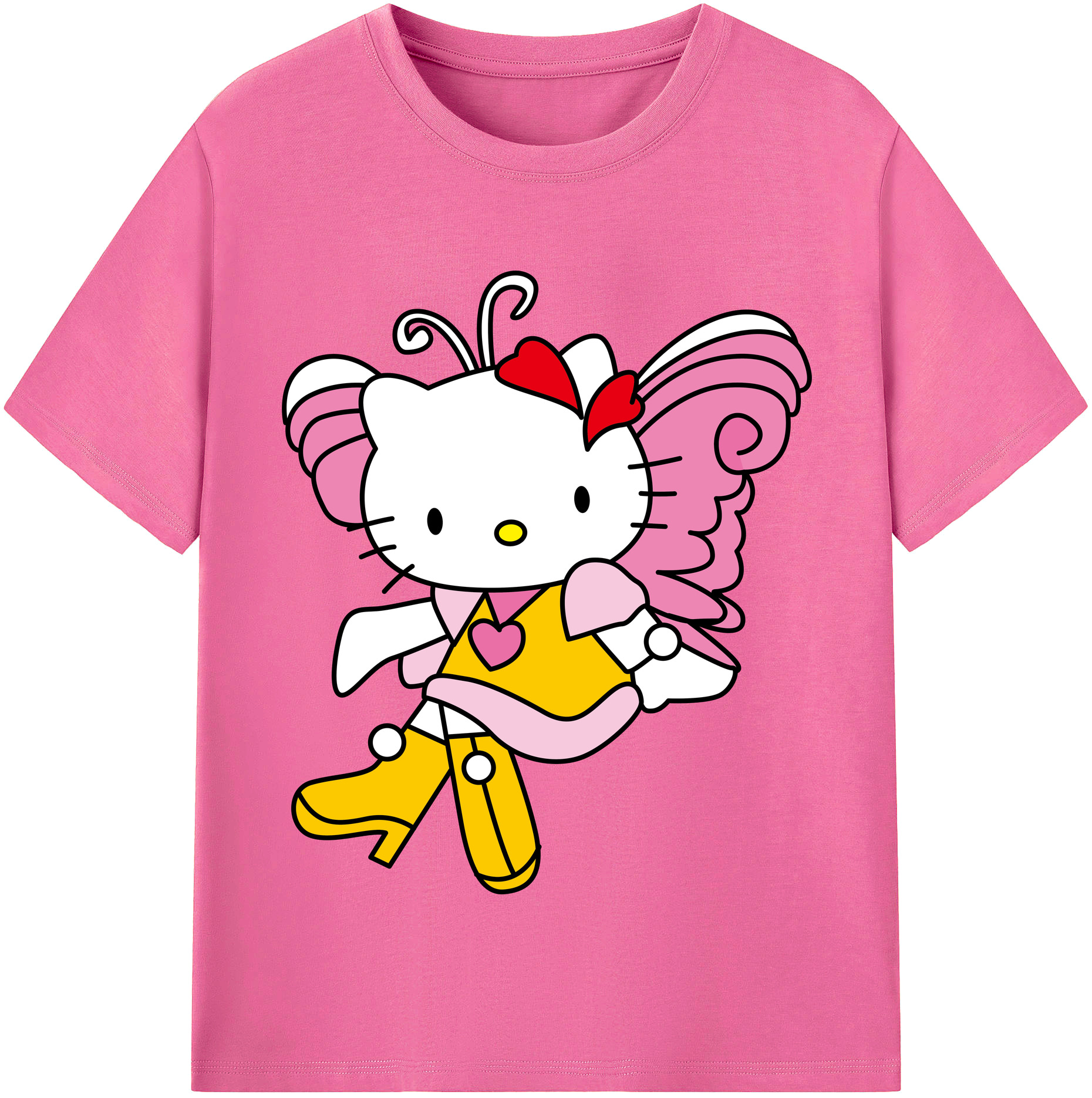 （画像用） Hello Kitty ハローキティ レディースカジュアルプリントTシャツ（綿100％）